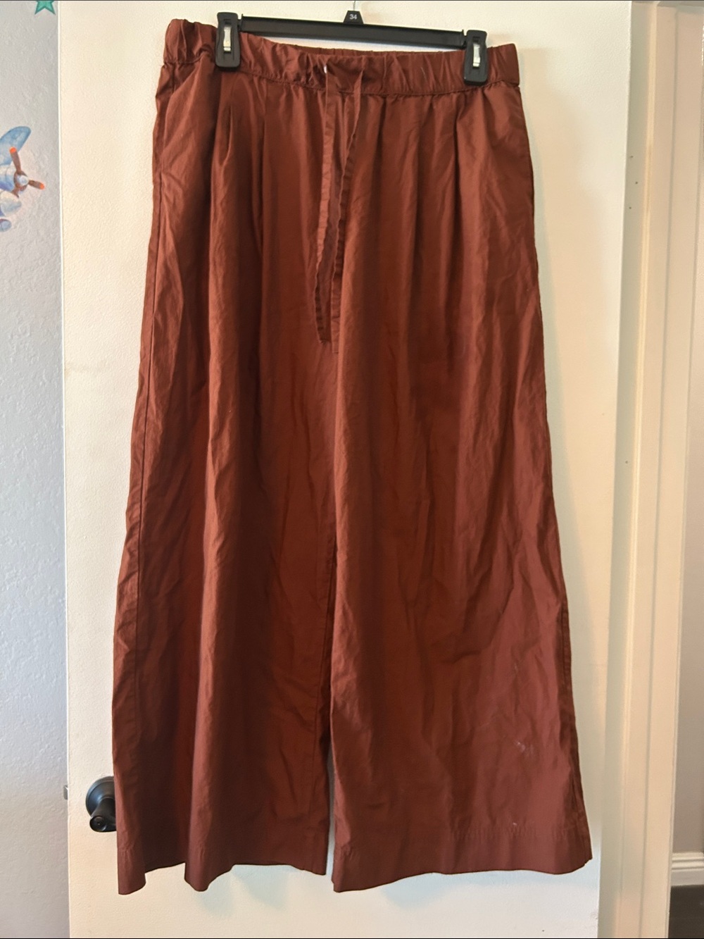 a new day Wide-Leg Cotton Pants in Rust Brown